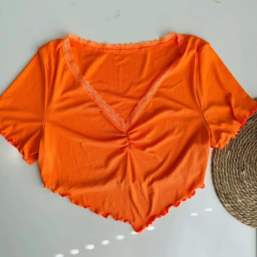 Shein‎ Orange Crop Tee Size 3XL